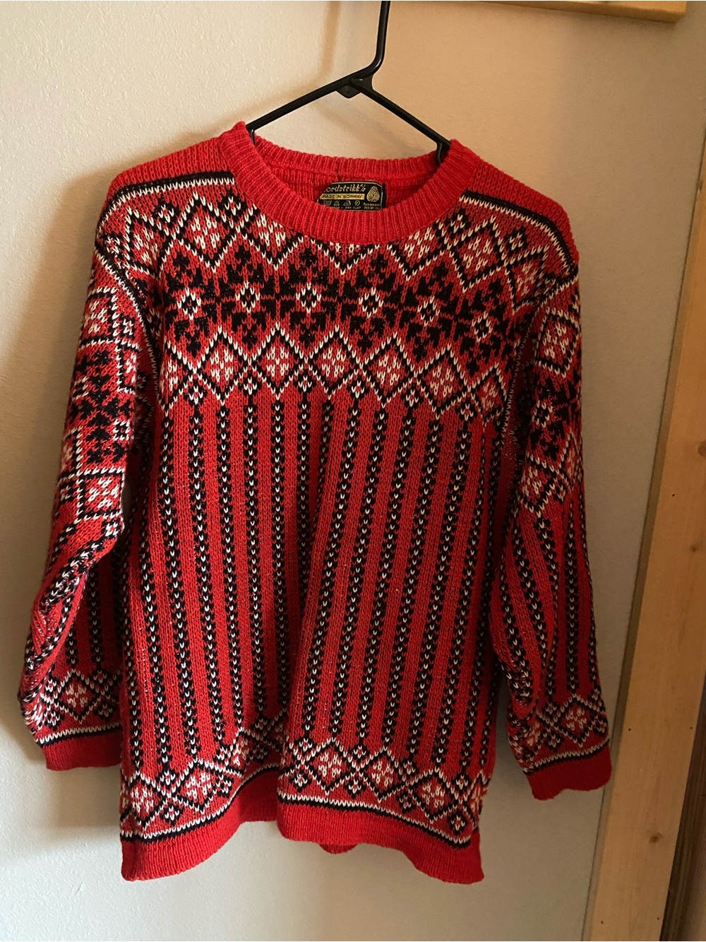 Vintage  Nordstikk Men's Fair Isle Wool Knit Crew Neck Pullover Sweater